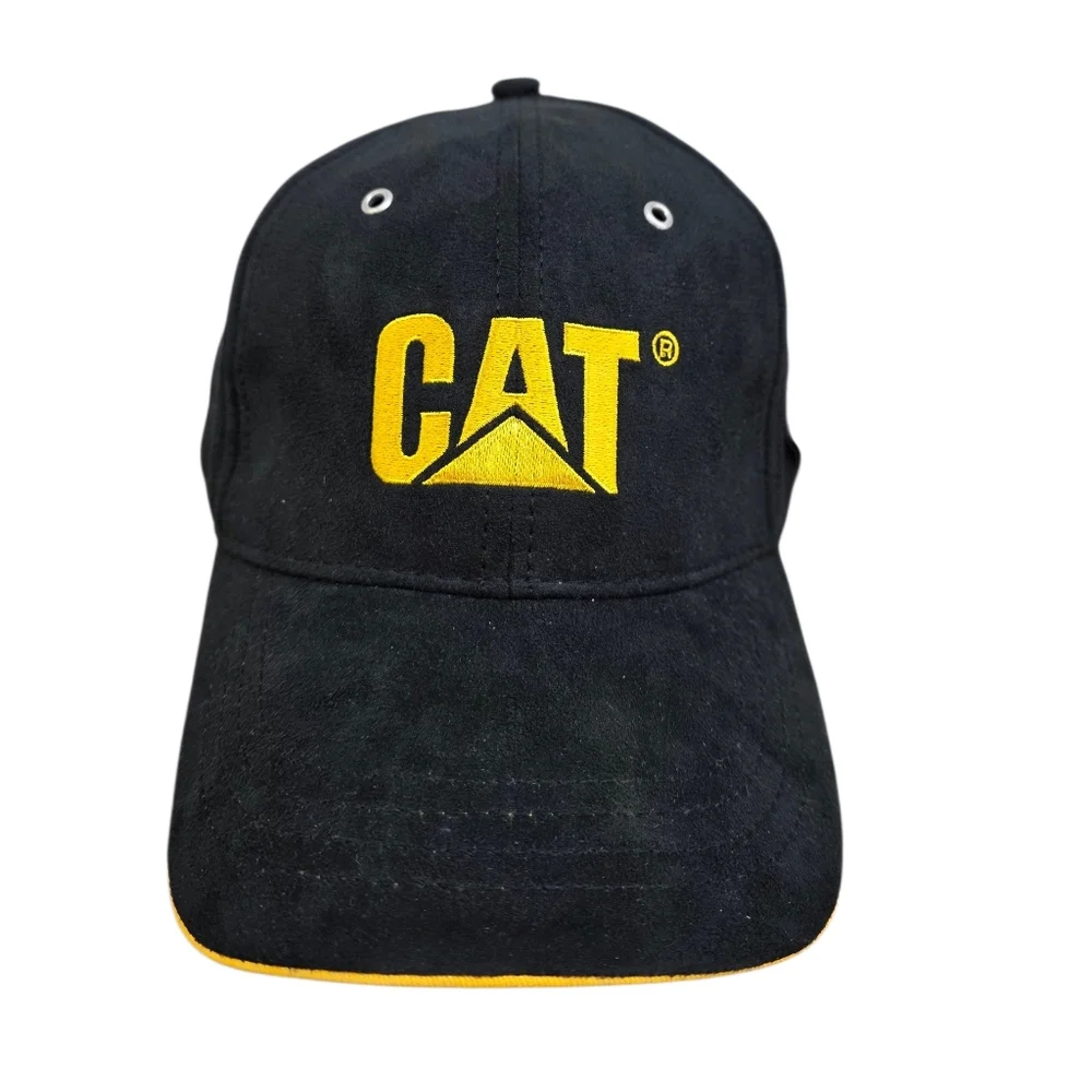 NWT Tucker Cat Hat Black Suede and Yellow Embroidered Logo Cap - Cat